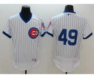 Men Chicago Cubs #49 Jake Arrieta Majestic White Flexbase Authentic Cooperstown Player Jersey