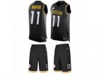 Mens Nike Pittsburgh Steelers #11 Justin Hunter Limited Black Tank Top Suit NFL Jersey