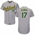 Men's Majestic Oakland Athletics #17 Yonder Alonso Grey Flexbase Authentic Collection MLB Jersey