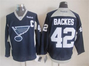 NHL st. louis blues #42 David Backes Training dark blue jerseys