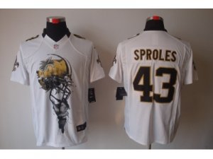 Nike NFL New Orleans Saints #43 Darren Sproles White Jerseys(Helmet Tri-Blend Limited)