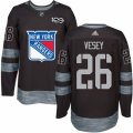 Mens Reebok New York Rangers #26 Jimmy Vesey Authentic Black 1917-2017 100th Anniversary NHL Jersey