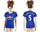 Womens Manchester United #5 Marcos Rojo Away Soccer Club Jersey