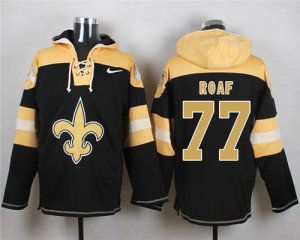 Nike New Orleans Saints #77 Willie Roaf Black Player Pullover Hoodie