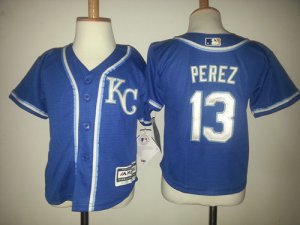 Royals #13 Salvador Perez Blue Toddler Jersey