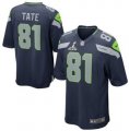 2014 Super Bowl XLVIII Nike Seattle Seahawks #81 Golden Tate Blue game Jersey