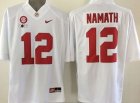 NCAA Alabama Crimson Tide #12 Joe Namath White 2016 College Football Playoff National Championship Jersey