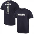 Mens San Diego Chargers Pro Line College Number 1 Dad T-Shirt Navy
