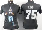 Women Nike Oakland Raiders #75 Long Black Portrait Fashion Game Jersey