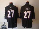 2013 Super Bowl XLVII NEW Baltimore Ravens 27 Ray Rice Black Jerseys (Limited)