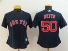 Red Sox #50 Mookie Betts Navy Women Cool Base Jersey