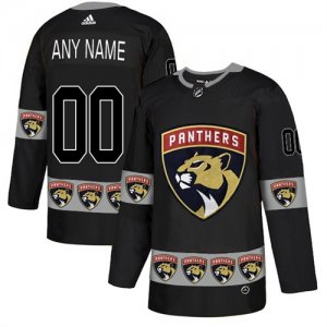 Florida Panthers Black Men\'s Customized Team Logos Fashion Adidas Jersey