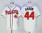 Men's Majestic Atlanta Braves # 44 Hank Aaron White 1974 Throwback Jersey