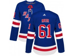 Women Adidas New York Rangers #61 Rick Nash Royal Blue Home Authentic Stitched NHL Jersey