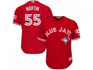 Youth Majestic Toronto Blue Jays #55 Russell Martin Authentic Red Canada Day MLB Jersey