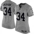 Women Nike Oakland Raiders #34 Bo Jackson Gray Stitched NFL Limited Gridiron Gray Jersey