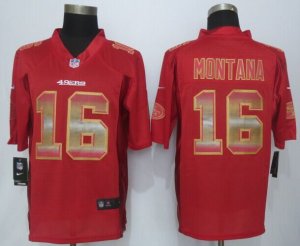 2015 New Nike San Francisco 49ers #16 Montana Red Strobe Jerseys(Limited)