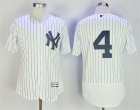 Yankees #4 Lou Gehrig White Flexbase Jersey