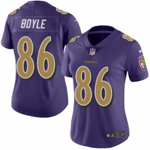 Women\'s Nike Baltimore Ravens #86 Nick Boyle Limited Purple Rush NFL Jersey