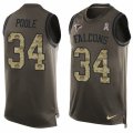 Mens Nike Atlanta Falcons #34 Brian Poole Limited Green Salute to Service Tank Top NFL Jersey