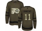 Youth Adidas Philadelphia Flyers #11 Travis Konecny Green Salute to Service Stitched NHL Jersey