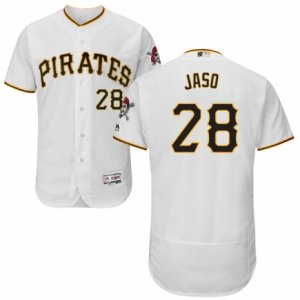Men\'s Majestic Pittsburgh Pirates #28 John Jaso White Flexbase Authentic Collection MLB Jersey