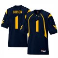 West Virginia Mountaineers #1 Shelton Gibson Navy College Football Jersey