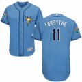 Mens Majestic Tampa Bay Rays #11 Logan Forsythe Light Blue Flexbase Authentic Collection MLB Jersey