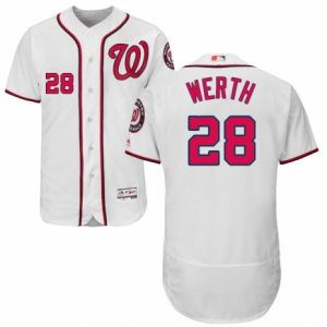 Mens Majestic Washington Nationals #28 Jayson Werth White Flexbase Authentic Collection MLB Jersey