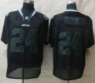 Nike New York Jets #24 Darrelle Revis Black Jerseys(Lights Out Elite)