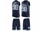 Nike Tennessee Titans #90 DaQuan Jones Limited Navy Blue Tank Top Suit NFL Jersey
