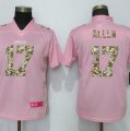 Nike Bills #17 Josh Allen Pink Camo Fashion Women Limited Jersey