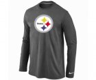 Nike Pittsburgh Steelers Logo Long Sleeve T-Shirt D.Grey
