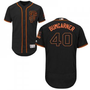 2016 Men San Francisco Giants #40 Madison Bumgarner Majestic Black Flexbase Authentic Collection Player Jersey