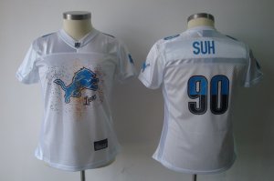 women nfl Detroit Lions #90 suh white[2011 fem fan]