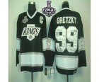 nhl jerseys los angeles kings #99 gretzky black-white[m&n][2014 stanley cup][patch C]