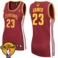 Women's Adidas Cleveland Cavaliers #23 LeBron James Swingman Wine Red Road 2016 The Finals Patch NBA Jersey