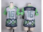 Women Nike Seattle Seahawks #16 Tyler Lockett Steel jerseys(Noble Fashion)