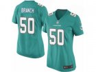 Women Nike Miami Dolphins #50 Andre Branch Game Aqua Green Team Color NFL Jersey