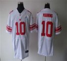 Nike Giants #10 Eli Manning White With Hall of Fame 50th Patch NFL Elite Jersey