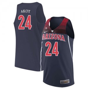 Arizona Wildcats #24 Emmanuel Akot Navy College Basketball Jersey