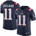 Mens Nike New England Patriots #11 Julian Edelman Limited Navy Blue Rush NFL Jersey