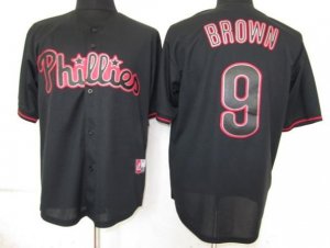 mlb philadephia phillies #9 brown black fashion