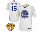 Mens Adidas Golden State Warriors #15 Damian Jones Swingman White Alternate 2017 The Finals Patch NBA Jersey