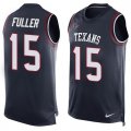 Nike Houston Texans #15 Will Fuller Navy Blue Team Color Men Stitched NFL Limited Tank Top Jersey