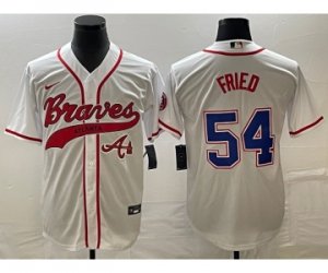Men\'s Atlanta Braves #54 Max Fried White Cool Base Stitched Baseball Jersey