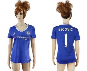 Womens Chelsea #1 Begovic Home Soccer Club Jersey