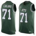 Mens Nike New York Jets #71 Ben Ijalana Limited Green Player Name & Number Tank Top NFL Jersey