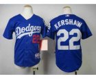 Youth mlb jerseys los angeles dodgers #22 kershaw blue