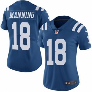 Women\'s Nike Indianapolis Colts #18 Peyton Manning Limited Royal Blue Rush NFL Jersey